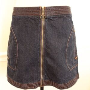 Abercrombie & Fitch Denim Mini Skirt with Orange Stitching Size 6